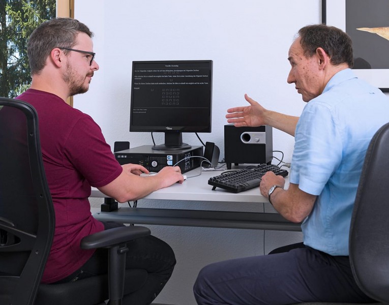 Computergetütze Testung mit einem Patienten